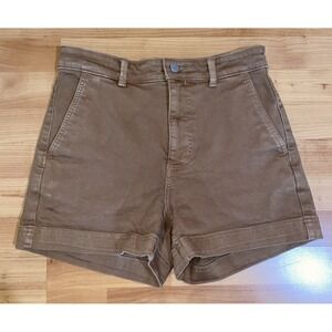 Everlane Brown High-Rise Cotton Shorts